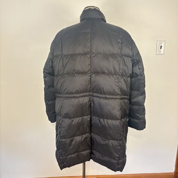Talbots Black 80% Down Puffer Coat Jacket Sz 3X Full Front Zipper Pockets - Picture 3 of 9